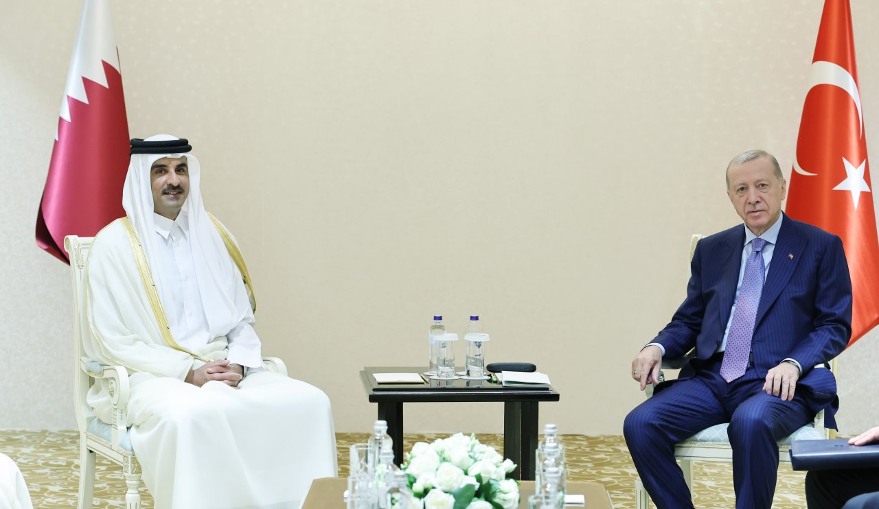 Cumhurbaşkanı Erdoğan Katar emiri Hamad Al Thani ile görüştü